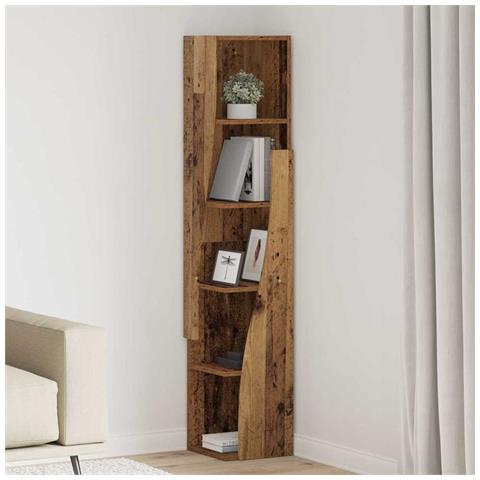 Mobile angolare Bianco 27,5x27x140cm Legno multistrato - Foto 2