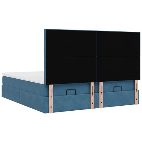 Struttura Letto Pouf con Materassi 160x200 cm Velluto - Foto 9