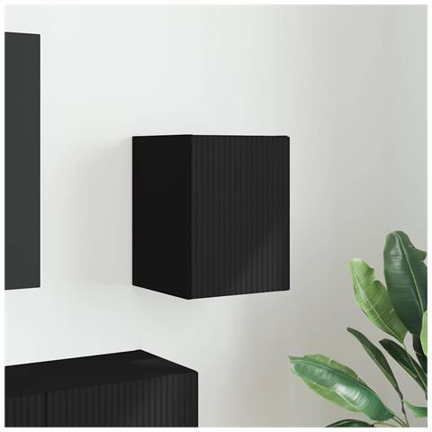 Mobile TV da parete Nero 30 x 31 x 40 cm Legno multistrato - Foto 2