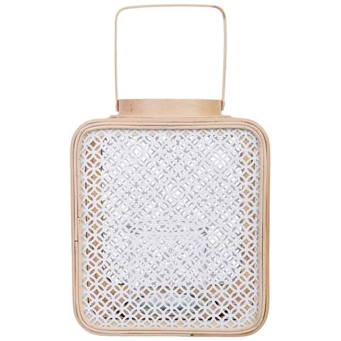 Lanterna In Rattan E Metallo Con Vetro 24x19x28h Cm - Foto 2