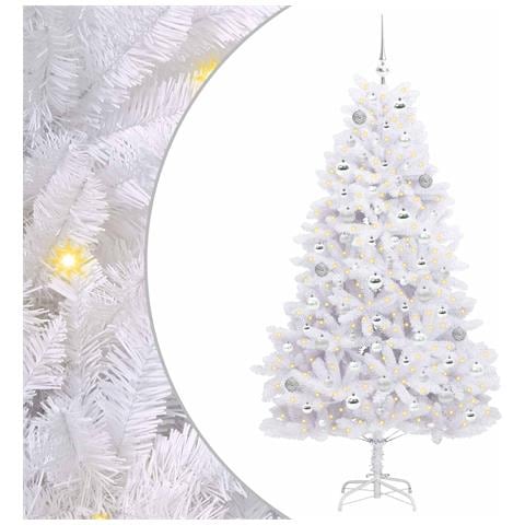 Albero di Natale Artificiale con Rami Pieghevoli Bianco 180 cm - Foto 1