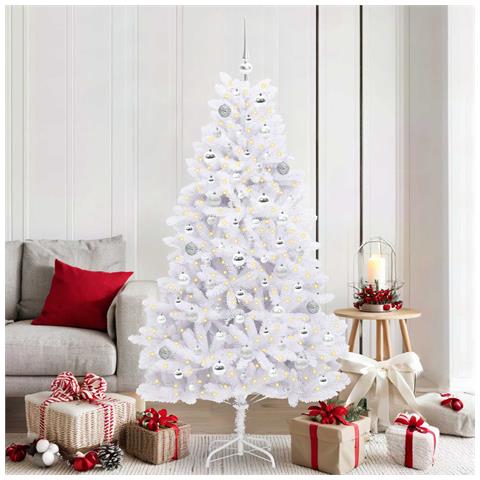 Albero di Natale Artificiale con Rami Pieghevoli Bianco 180 cm - Foto 2
