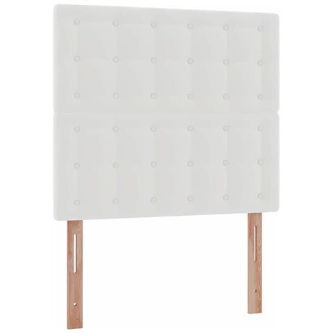 Letto Pouf con Materasso Bianco 90x190 cm Similpelle - Foto 9