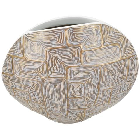 Vaso Decorativo Vkh662-oro-poliresina-48x13x44,5 Cm - Foto 2