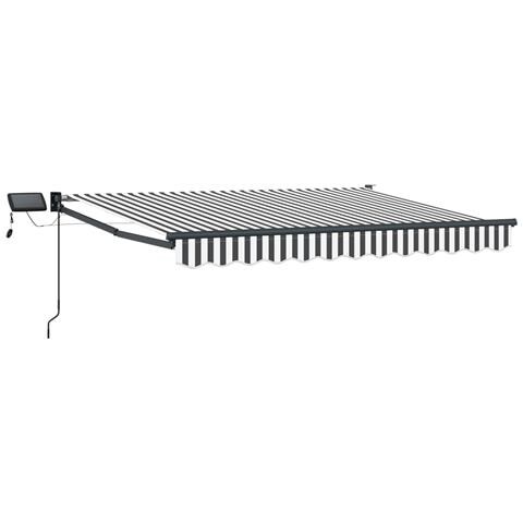 Tenda retrattile manuale con LED Antracite e Bianco 3,5 x 2 m - Foto 1