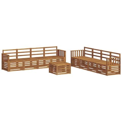 Set divani 9 pcs Naturale Legno di Acacia Massello - Foto 1