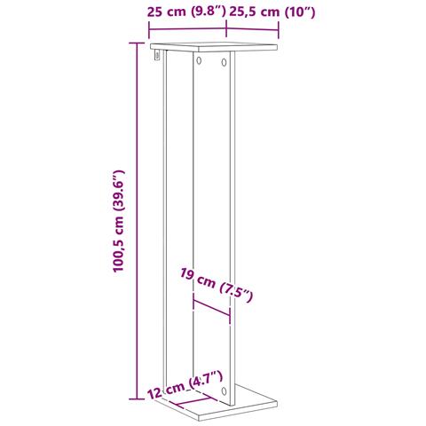 Supporto per piante Rovere Artigianale 25 x 25,5 x 100,5 cm - Foto 9