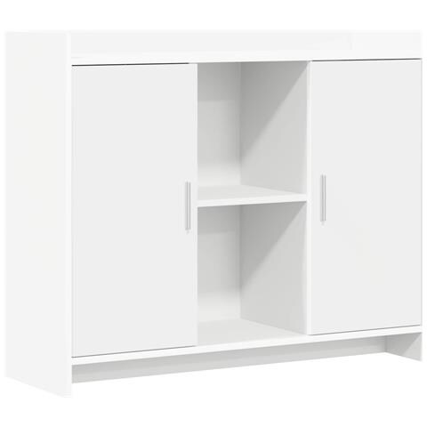 Credenza Bianco 98,5 x 33 x 80 cm Legno ingegnerizzato - Foto 1