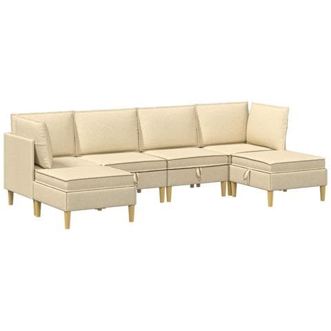 Set di divani modulari con spazio di archiviazione 6 pcs Crema - Foto 1
