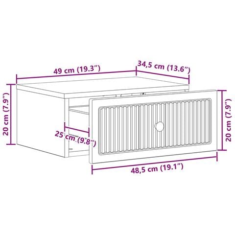Armadio da Notte 2 pcs Bianco Lucido 49 x 34,5 x 20 cm - Foto 9