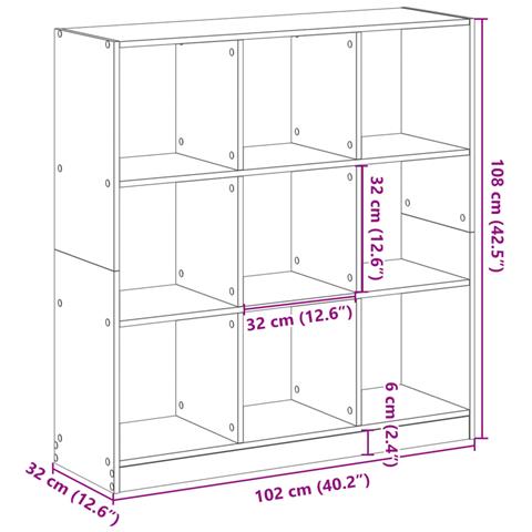Libreria Rovere Artigianale 102x32x108 cm in Legno Multistrato - Foto 9