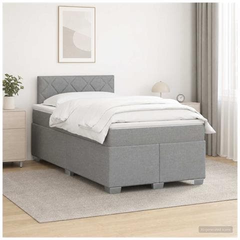 Letto box spring con materasso Grigio Chiaro 120 x 200 cm - Foto 2
