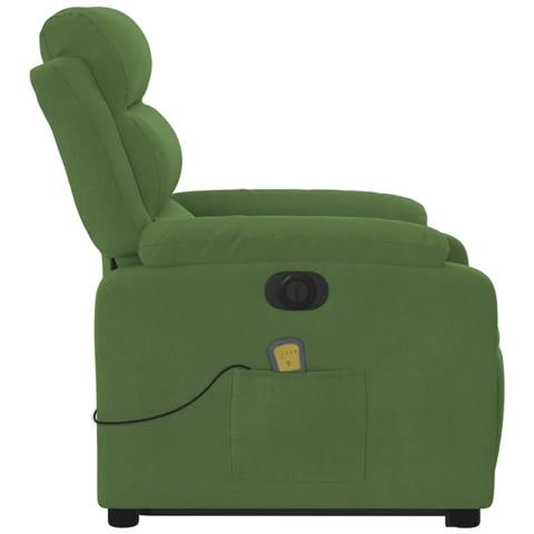 Poltrona Alzapersona Massaggi Elettrica Verde Chiaro Velluto - Foto 9