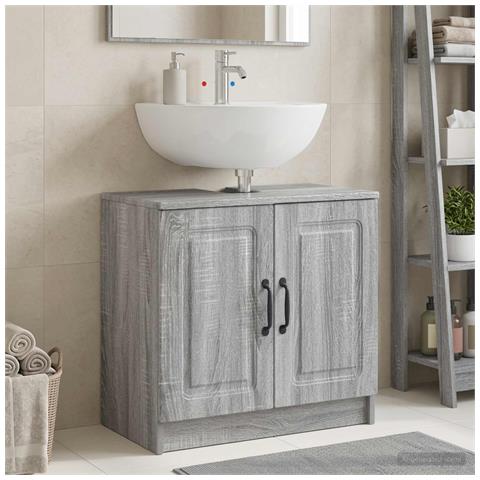 Armadio per Lavabo da Bagno UTRECHT Sonoma grigio - Foto 2