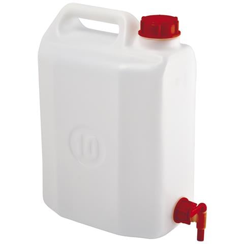 Tanica In Plastica Per Alimenti E Trasporto Liquidi Da 10 Litri Con Rubinetto - Bianco Neutro - Foto 1