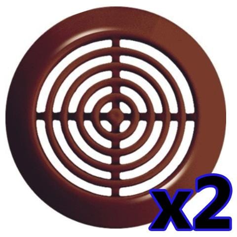 Diametro 45mm Foro 2x Marrone Rotondo Porta Aria Sfogo Mobili In Legno - Foto 1