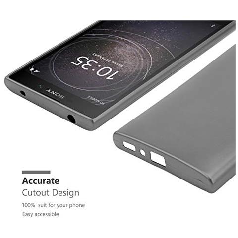 Custodia Compatibile Con Sony Xperia L2 In Grigio Metallico - Coperchio Protettivo In Silicone Tpu Flessibile - Foto 2