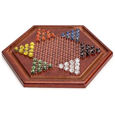 Gioco da tavolo solitario in legno con biglie diametro cm 25