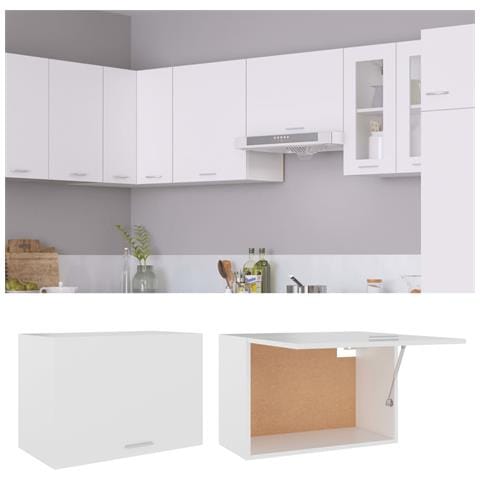 Mobile Pensile “Lyon” Bianco 60x31x40 cm in Legno Multistrato - Foto 2