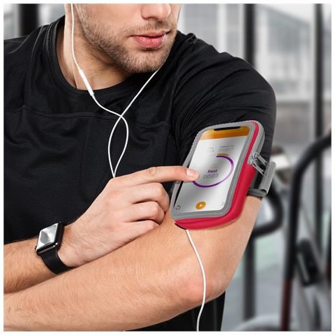 Fascia Sportiva Smartphone Touch Braccio O Avambraccio Tasca Con Zip Rosa - Foto 10