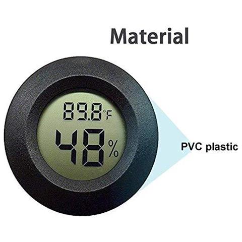 2-pack Mini Termometro Digital Lcd Monitor Dellinterno Gauge Esterna Del Tester Di Umidit Per Umidificatori Deumidificatori Serra Basement Babyroom Fahrenheit O Celsius (nero-2 Pack)  - Foto 2