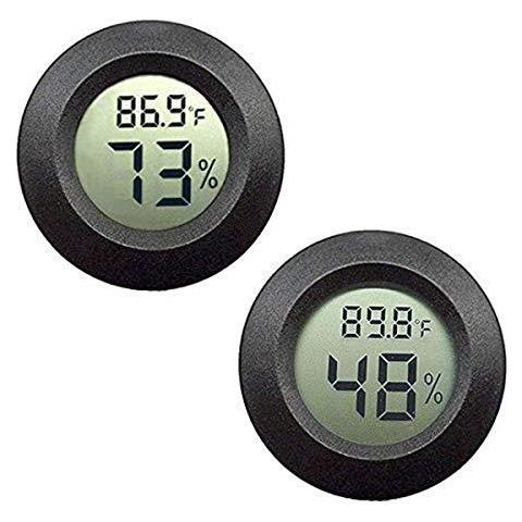 2-pack Mini Termometro Digital Lcd Monitor Dellinterno Gauge Esterna Del Tester Di Umidit Per Umidificatori Deumidificatori Serra Basement Babyroom Fahrenheit O Celsius (nero-2 Pack)  - Foto 1