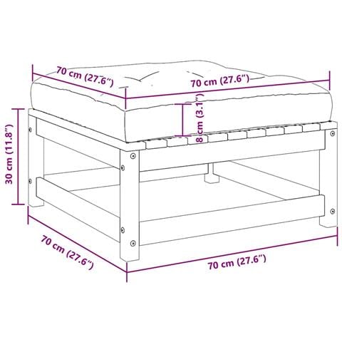 Sgabello da Giardino con Cuscino Marrone Miele in Legno di Pino - Foto 8