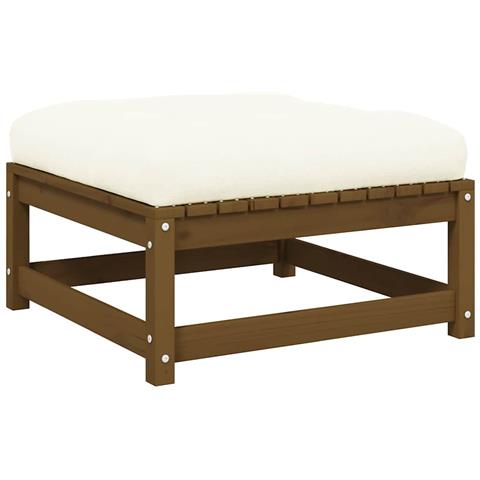 Sgabello da Giardino con Cuscino Marrone Miele in Legno di Pino - Foto 2