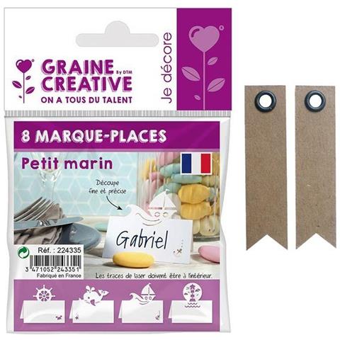 8 Segnaposti Piccolo Marinaio + 20 Etichette Kraft Con Gagliardetto - Foto 1
