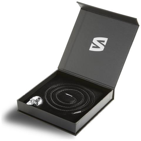 Collana da Uomo in Vera Pelle, ""Skull"", 50cm, Argento - Foto 3