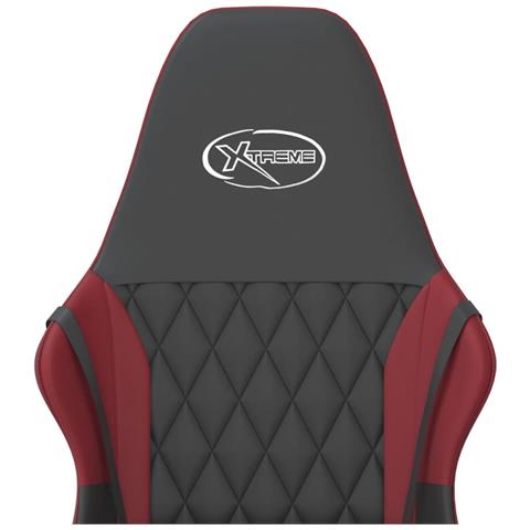 Sedia Gaming Massaggio Nero E Rosso Vino In Similpelle - Foto 8