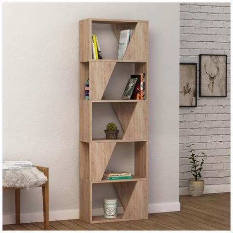 Libreria Frame Colore Rovere Con 5 Ripiani - Foto 1