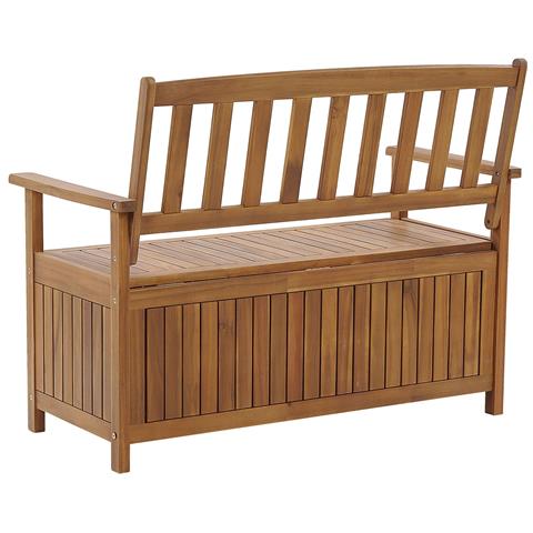 Panca Da Giardino In Legno Di Acacia 120 Cm Con Cuscino Rosso Sovana - Foto 8