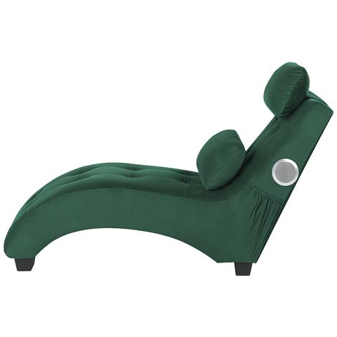 Chaise Longue Simorre Velluto Verde Smeraldo Con Altoparlante Bluetooth Integrato - Foto 8