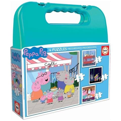 Puzzle Progressivo Peppa Pig - Set Di 4 Puzzle - Da 12 A 25 Pezzi - Educa - Foto 1