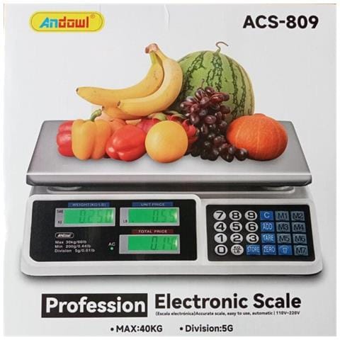 Trade Shop - Bilancia Digitale Elettronica Professionale Da Cucina Portata Max. 40kg Acs-809 - Foto 1