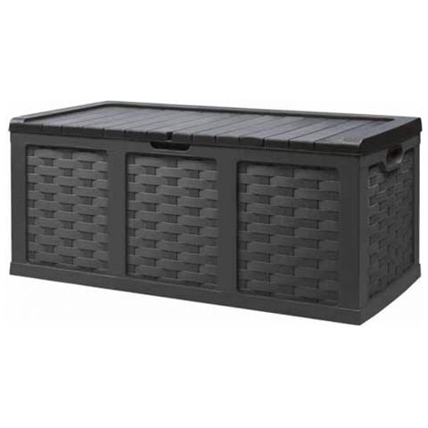 Baule Cassapanca Xxl In Resina Wicker Da Esterno Giardino Con Maniglie Laterali E Coperchio Lucchettabile 157x75x63 Cm Big-box - Foto 1