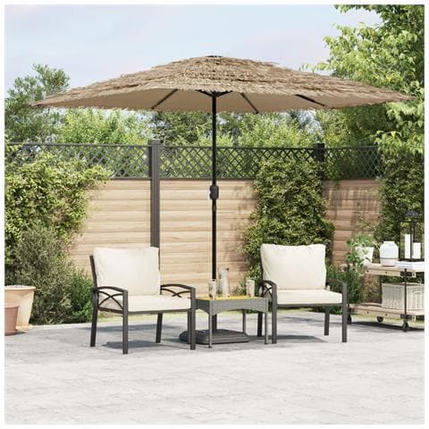 Ombrellone Giardino Con Palo In Acciaio Marrone 248x248x248 Cm - Foto 1