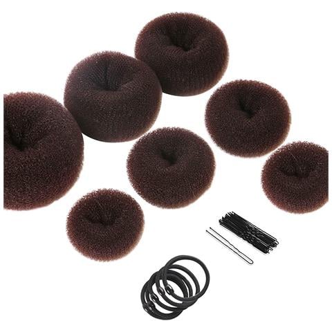 Set Da 32 Accessori Per Capelli A Ciambella Brown - Foto 1
