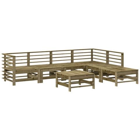 Set Salotto Da Giardino 7 Pz In Legno Impregnato Di Pino - Foto 2