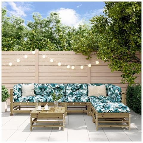 Set Salotto Da Giardino 7 Pz In Legno Impregnato Di Pino - Foto 1