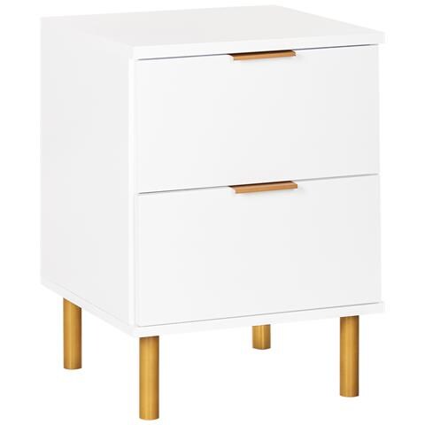 Comodino 2 Cassetti Walpole Bianco - Foto 2