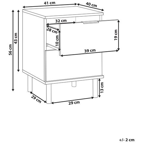 Comodino 2 Cassetti Walpole Bianco - Foto 7