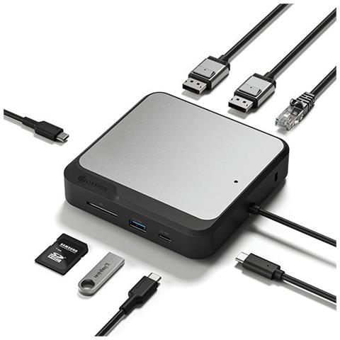 DUCD2 replicatore di porte e docking station per laptop Cablato USB 3.2 Gen 2 (3.1 Gen 2) Type-C Grigio, Nero - Foto 2