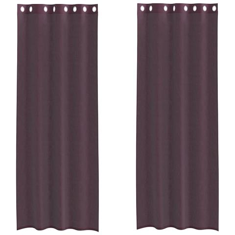 Tende In Voile Con Occhielli 2 Pz Viola 140x300 Cm - Foto 2