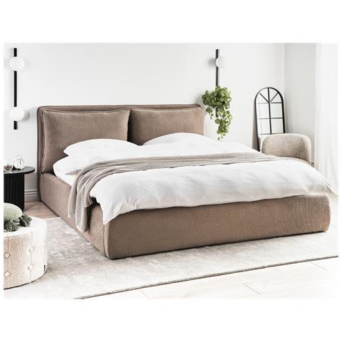 Letto Contenitore Bouclé Bajonna 180 X 200 Cm Marrone - Foto 1