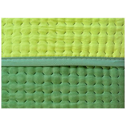 Quilt Trapuntino Estivo 100gr Mq Bicolor Double Face Tinta Unita Modello Cloe Matrimoniale Verde - Foto 2