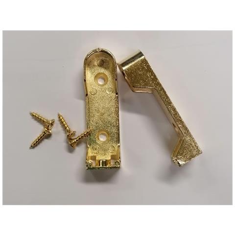 2 Pezzi - Supporto Tubi Ovali In Zama Ottonata Per Armadi*** - Foto 1