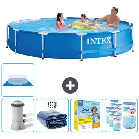 Piscina Fuori Terra - In Giro - 366x366x76 Cm - Blu - Include Accessori Coordinati Cb22 - Foto 1