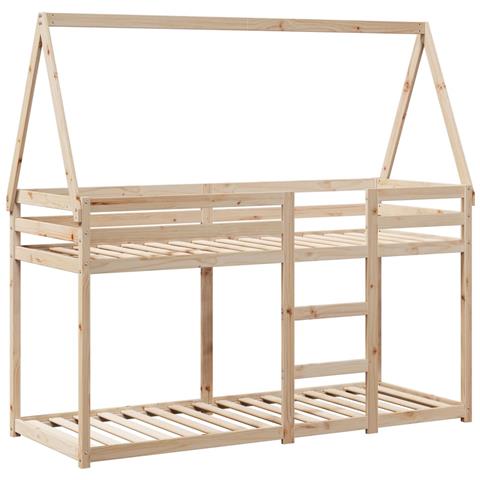 Lusso Casadino -  Letto A Castello Senza Materasso 90x200cm Massello Pino - Foto 2